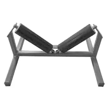Bracket baja untuk dua roller conveyor membentuk palung