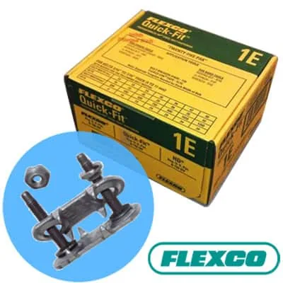 Kotak sambungan belt Flexco dengan contoh sambungan baut